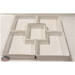 5 ABSTRACT SERVING PLATES/BOWLS