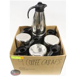 LOT OF 10 STAINLESS STEEL COFFEE CARAFE'S