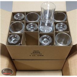 CASE OF NEW 1OZ TALL WHISKEY / SHOTGLASSES