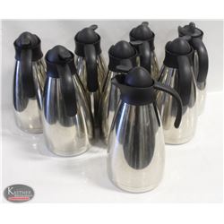 LOT OF 8 STAINLESS STEEL COFFEE CARAFE'S