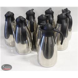 LOT OF 8 STAINLESS STEEL COFFEE CARAFE'S