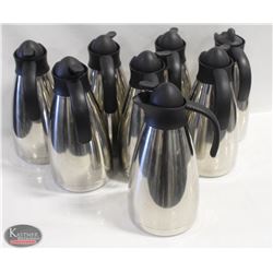 LOT OF 8 STAINLESS STEEL COFFEE CARAFE'S
