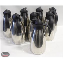 LOT OF 8 STAINLESS STEEL COFFEE CARAFE'S