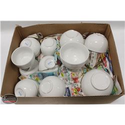 LOT OF ASSORTED SIZES CERAMIC COUP BOWLS