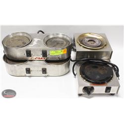 LOT OF 3 ASSORTED COFFEE WARMERS