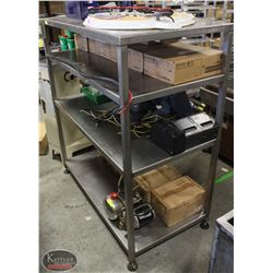 STAINLESS STEEL 4-TIER PASSTHROUGH SHELVING UNIT