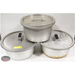 3 RICE COOKER POTS W/ LIDS