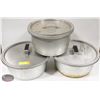 Image 1 : 3 RICE COOKER POTS W/ LIDS