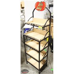 5-TIER PRODUCT DISPLAY RACK W/ WOODEN DISPLAY