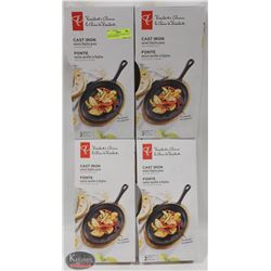 LOT OF 4 PRESIDENT'S CHOICE CAST IRON FAJITA PANS