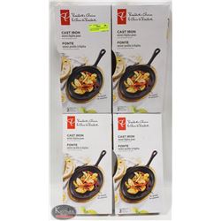 LOT OF 4 PRESIDENT'S CHOICE CAST IRON FAJITA PANS