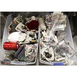 TWO TOTES OF VARIOUS EVENT VASES & JUGS