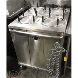 HATCH 4-WELL COMMERCIAL PLATE WARMER ON CASTORS