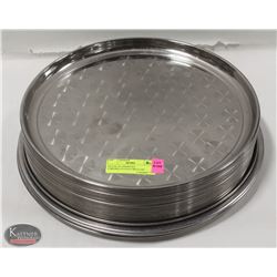 STACK OF ASSORTED CHROME-PLATED CIRCULAR PLATTERS