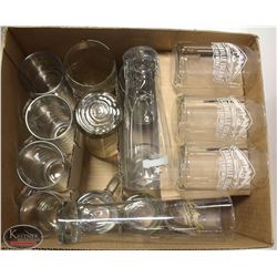 BOX OF VARIOUS TALL BEER / DRINKING GLASSES