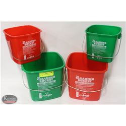 LOT OF 4 SANITATION PAILS. 2 - 6QT & 2 - 3QT