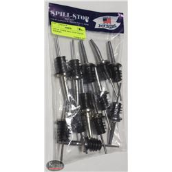 LOT OF 12 NEW SPILL STOP LIQUOR POURERS
