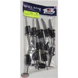 LOT OF 12 NEW SPILL STOP LIQUOR POURERS