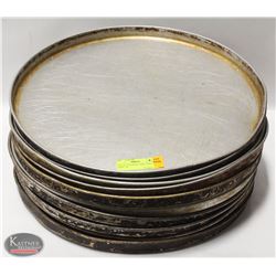 LOT OF TEN EXTRA LARGE PIZZA PANS - 18"