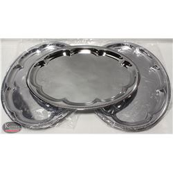 3 NEW JOHNSON ROSE 18" OVAL SERVING TRAYS