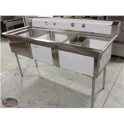NEW OMCAN 3-WELL SINK W/ 1.8" CORNER DRAINS