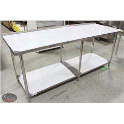 NEW JOHNSON ROSE 30" X 84" S/S WORK TABLE W/ RISER