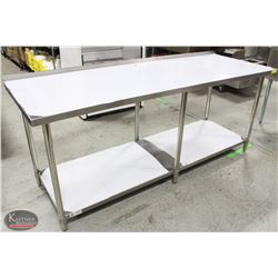 NEW JOHNSON ROSE 30" X 84" S/S WORK TABLE W/ RISER