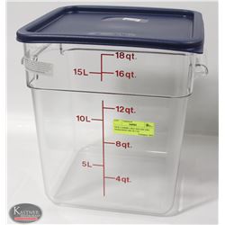 NEW CAMBRO 18QT SQUARE DRY INGREDIENT BIN W/ LID