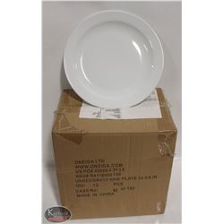 NEW CASE OF 12 ONEIDA WHITE 10-3/8" DINNER PLATES