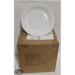 NEW CASE OF 12 ONEIDA WHITE 10-3/8" DINNER PLATES