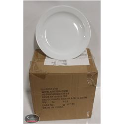 NEW CASE OF 12 ONEIDA WHITE 10-3/8" DINNER PLATES