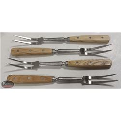 4 NEW JOHNSON ROSE 13.75" FORGED S/S COOKS FORKS