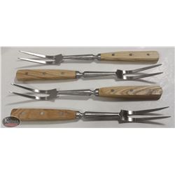 4 NEW JOHNSON ROSE 13.75" FORGED S/S COOKS FORKS