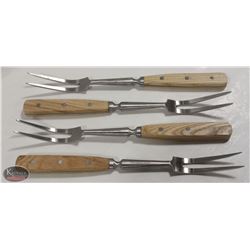 4 NEW JOHNSON ROSE 13.75" FORGED S/S COOKS FORKS