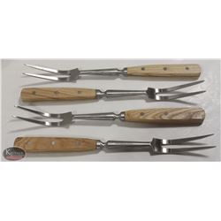 4 NEW JOHNSON ROSE 13.75" FORGED S/S COOKS FORKS