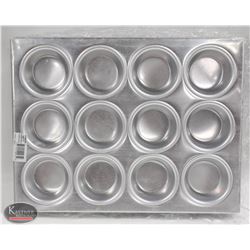 LOT OF 3 NEW ALUMINUM WINCO 12 CUP MUFFIN PANS