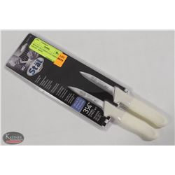 NEW SET OF 2 WINCO 3-1/4" PARING KNIVES - WHITE