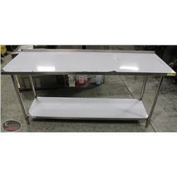 NEW JOHNSON ROSE 24" X 72" S/S WORK TABLE W/ RISER