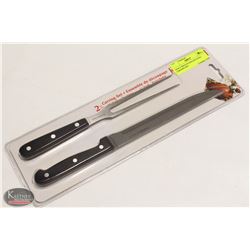 NEW 2 PIECE STAINLESS STEEL CARVING SET