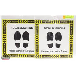 TWO NEW 12" X 12" SOCIAL DISTANCING FLOOR DECALS