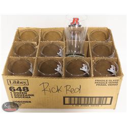 FLAT OF RICKARDS BRANDED LOGO BEER GLASSES
