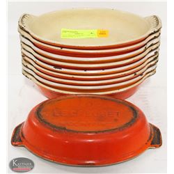 10 LE CREUSET ENAMEL CAST OVAL BAKEWARE  5" X 7"