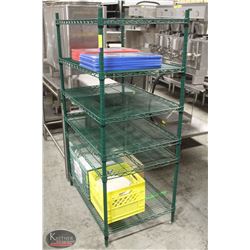 3' GREEN WIRE COMMERCIAL STORAGE RACK- 6 TIER