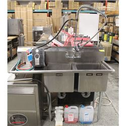 S.S.P. DUAL-WELL S/S SINK W/ PRE-RINSE ATTACHMENT