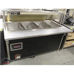 5' FOUR-WELL VOLLRATH STEAM TABLE W/ SNEEZEGUARD
