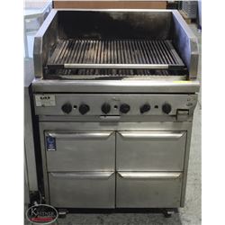 QUEST CHARBROILER W/ REFRIGERATED CHEF'S BASE