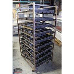 9-TIER BAKERS RACK W/ 26 STRAPPED 5-LOAF BREADPANS