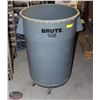 Image 1 : RUBBERMAID BIG BRUTE WASTE CAN W/ WHEEL DOLLY