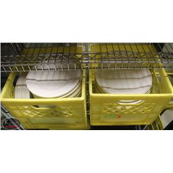 TWO CRATES OF 9-10" ASSORTED PLATES