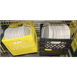 TWO CRATES OF LARGE 12" DINNER PLATES